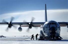 Operation Deep Freeze LC-130 arrives at Hickam
